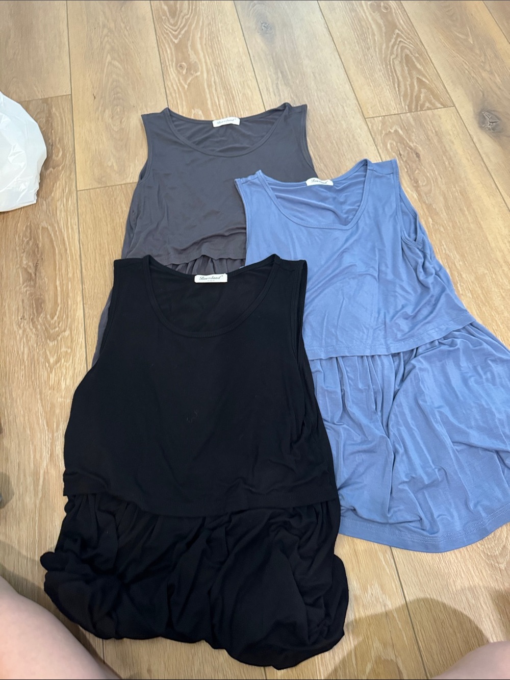 Bearsland Nursing Tops - bundle of 3 blue grey and black